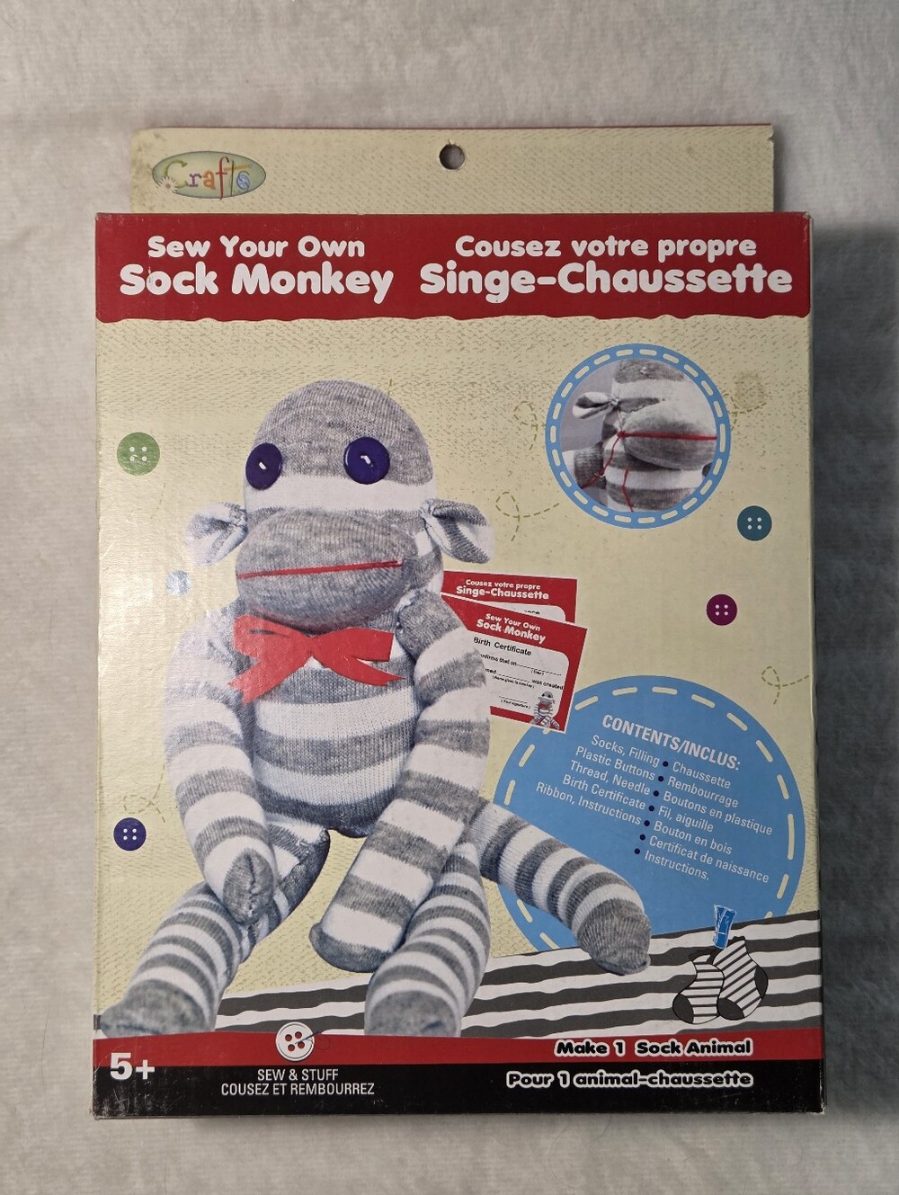 Crafty Sew Your Own Sock Monkey Kit